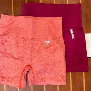 2 size Small Gymshark seamless gym shorts (buy as a pair!)